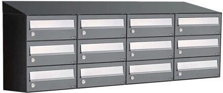 Allux Hive Set 4-Breed, 3-Hoog Met Dak Antraciet - 40030065_4x3d