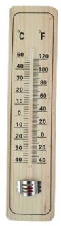 Alma garden binnen/buiten thermometer - hout 22 cm - Buitenthermometers Bruin