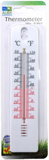Alma Garden binnen/buiten thermometer - plastic - wit - 21 cm - Buitenthermometers