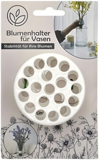 Alma Garden Bloemenschikker voor in vaas - bloemverdeler - boeketring - wit - vaas raster