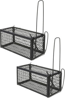 Alma Garden Diervriendelijke muizenval/rattenval - 2x stuks - zwart - metaal - 28 x 11 cm