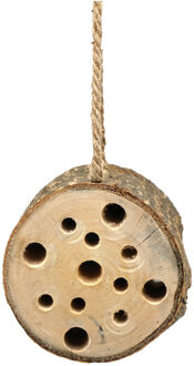 Alma Garden Insectenhotel boomstam - hout - om op te hangen - 10 x 9 cm