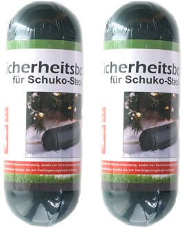 Alma Garden Stekkerbox/stekkersafe - 2x - spatwaterdicht - groen - kunststof - IP44 - 21 x 8 cm