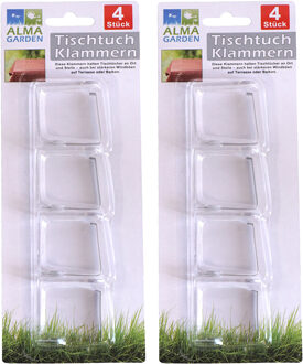 Alma Garden Tafelkleed klemmen - set 8x - kunststof - transparant