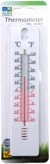 Alma Garden Thermometer binnen/buiten - plastic - wit - 21 cm