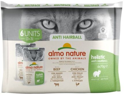 Almo Nature 24x70g Anti Hairball Kip & Rund Almo Nature Holistic Kattenvoer