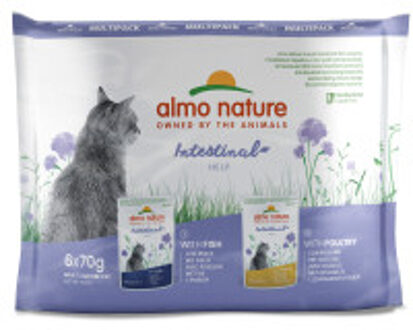 Almo Nature 6x70g Digestive Help Gevogelte & Vis Almo Nature Holistic Kattenvoer