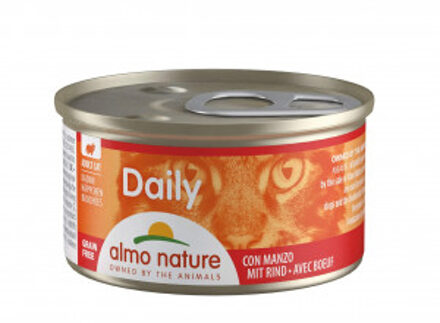Almo Nature Daily Hapje met rund natvoer kat (85 g) 24 x 85 g