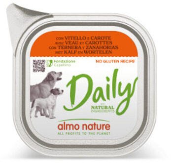 Almo Nature Daily met kalfsvlees en wortel natvoer hond 32 x 100 g