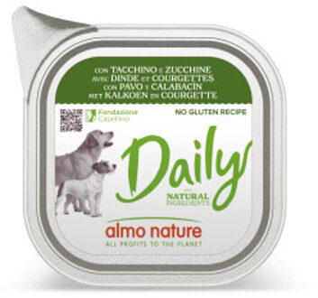 Almo Nature Daily met kalkoen en courgette natvoer hond 64 x 100 g