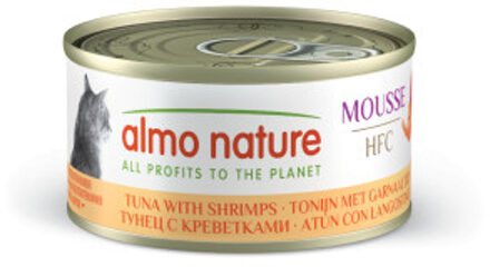 Almo Nature HFC Mousse tonijn met garnalen natvoer kat (70 g) 24 x 70 g