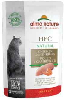 Almo Nature HFC Natural kip met garnalen natvoer kat (55 g) 12 x 55 g