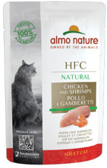 Almo Nature HFC Natural kip met garnalen natvoer kat (55 g) 24 x 55 g