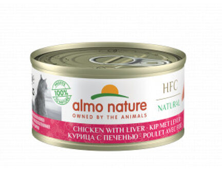 Almo Nature HFC Natural kip met lever natvoer kat (70 g) 18 x 70 g