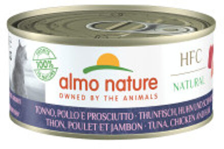 Almo Nature HFC Natural met tonijn, kip en ham natvoer kat 24 x 150 g
