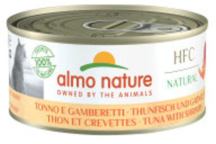 Almo Nature HFC Natural tonijn met garnalen natvoer kat (150 g) 12 x 150 g