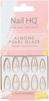 Almond Pearl Glaze False Nails