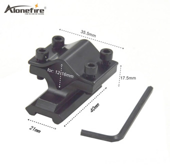 AloneFire F-C 21mm/20mm Rail Mount 12-16mm Pipe clamp Dovetail Weaver Picatinny Adapter Converter Scope Base Aluminum Hunting