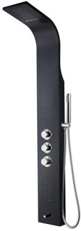 Aloni douchepaneel - 160x46x20cm - handdouche - massagejets - uitloopkraan - zwart ZLZ102