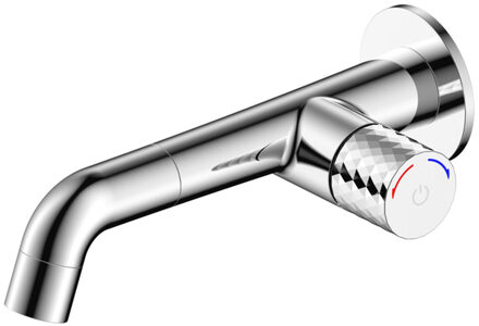 Aloni Flow Wastafelmengkraan - 22.4x11.2x7cm - drukknop - inbouw - chroom KS405503