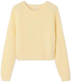 Alpaca fluffy trui Niby  geel - M,