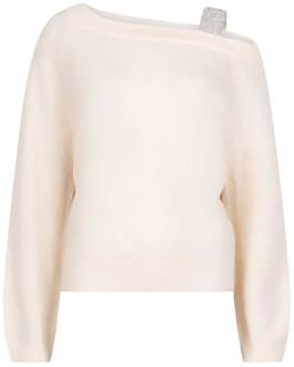 Alpaca trui met glitter detail Yonka  naturel - S,