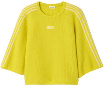 Alpaca trui met korte mouwen Vitow  geel - XS/S,M/L,