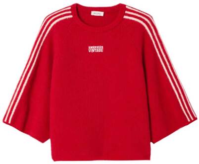 Alpaca trui met korte mouwen Vitow  rood - XS/S,M/L,