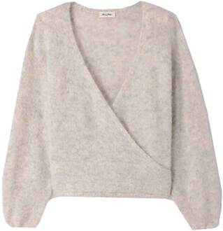 Alpaca trui met overslag Nuny  grijs - XS/S,M/L,