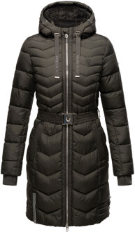 Alpenveilchen dames winter gewatteerde jas – Warm, lang & stijlvol Grijs