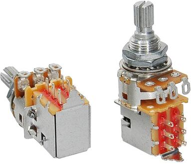 Alpha ALPP250-A50 push-pull 250K audio potentiometer, standard length bushing .375", 3/8" diameter