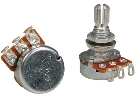 Alpha ALPS500-A48 small 16mm. 500K audio potentiometer, 10mm. bushing, M7x0,75 thread