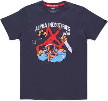 Alpha Industries Fighter Squadron Tee - Grijs/Zwart Alpha Industries , Black , Heren - M