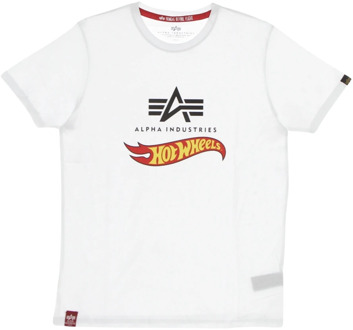 Alpha Industries Hot Wheels Flag Tee - Heren T-shirt Alpha Industries , White , Heren - Xl,L,M