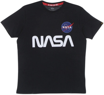 Alpha Industries Nasa Reflecterend T-Shirt voor Mannen Alpha Industries , Black , Heren - Xl,M
