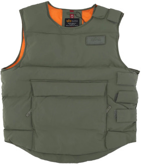 Alpha Industries Sage Green Protector Puffer Vest Alpha Industries , Green , Heren - Xl,L,M