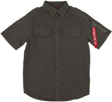 Alpha Industries Short Sleeve Shirts Alpha Industries , Gray , Heren - Xl,L,M,S