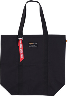 Alpha Industries Zwarte Label Shopping Bag - Streetwear Collectie Alpha Industries , Black , Heren - ONE Size