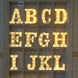 Alphabet LED Letter Light Romantic Wedding Standing Letter Lamp Lights Light Up White Plastic Valentine Love Girlfriend Gifts #S