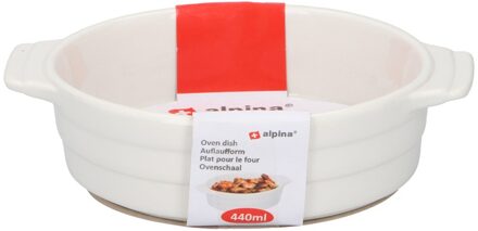 Alpina 2x Ovale ovenschalen wit 19 cm - Ovenschalen