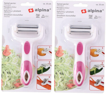 Alpina 2x Roze Alpina dunschillers/aardappelmesjes 15 cm