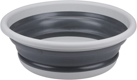 Alpina Afwasteil/wasmand emmer opvouwbaar - kunststof - 8 Liter - grijs - D37 x H13 cm