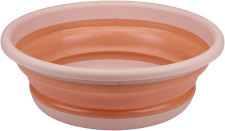 Alpina Afwasteil/wasmand emmer opvouwbaar - kunststof - 8 Liter - zalmroze - D37 x H13 cm