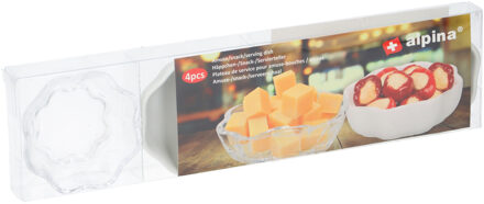 Alpina amuse tapas serveerschaaltjes - Set van 4x stuks - Keuken - Serveerschaaltjes - Snacks