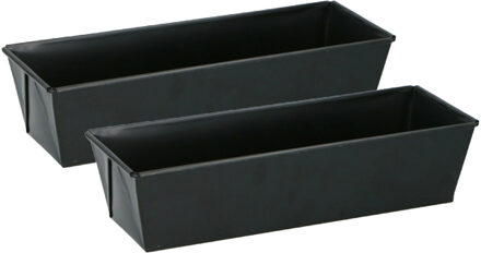 Alpina Bakvorm - 2x - metaal - anti-aanbak laag - zwart - 30 x 11 cm - taartvorm