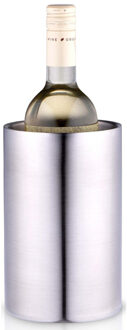 Alpina Champagne & wijnfles koeler/ijsemmer - zilver - rvs - H19 x D12 cm - Luxe stijlvolle uitvoering