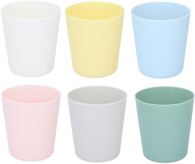 Alpina Drinkbekers - 6x - gekleurd - kunststof - 230 ml - herbruikbaar