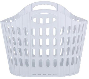 Alpina Flexibele wasmand - wit - 25 liter - kunststof - 49 x 35 x 38 cm - opbergen