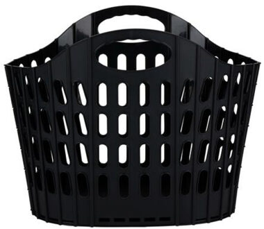 Alpina Flexibele wasmand - zwart - 25 liter - kunststof - 49 x 25 x 38 cm - opbergen