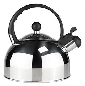 Alpina Fluitketel - 2,5 liter - zilver/zwart - RVS - waterkoker - voor camper/camping/caravan